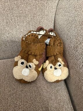 New Handmade Wool Brown Chipmunk Plush Baby Booties